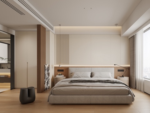 现代卧室su模型