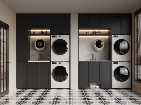 法式洗衣房su模型