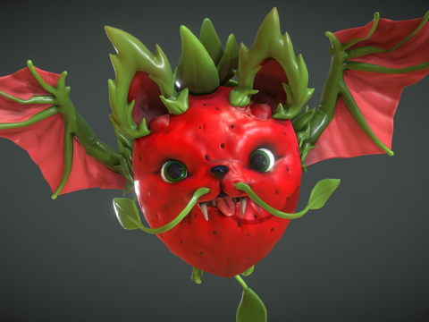 草莓果蝠-动画版su模型