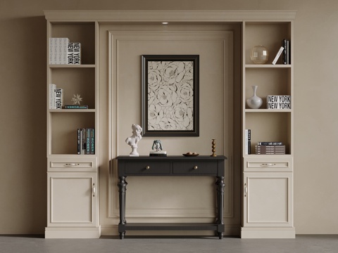 法式书柜 端景柜su模型