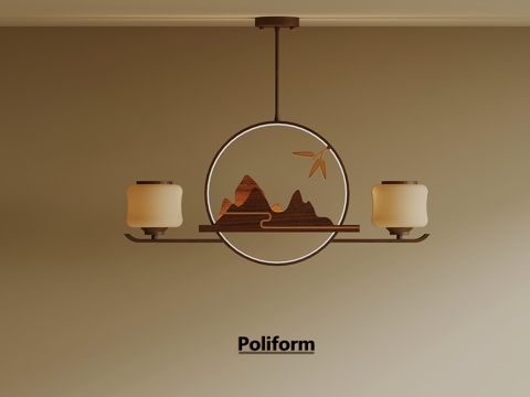 新中式吊灯 禅意吊灯su模型