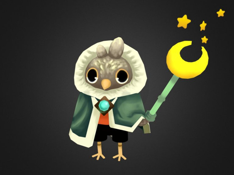 猫头鹰法师朋友su模型