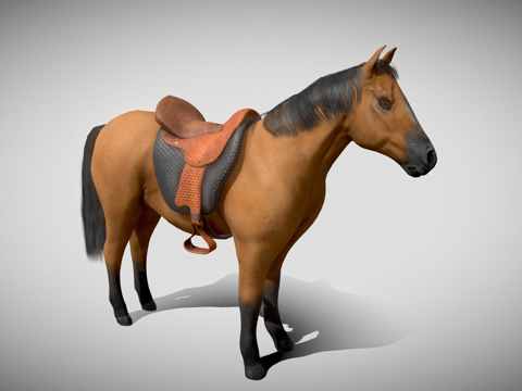 棕色马绑定su模型