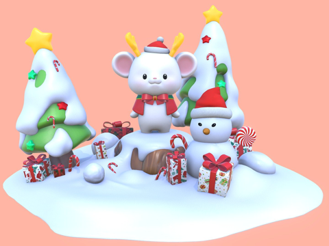 圣诞可爱老鼠su模型