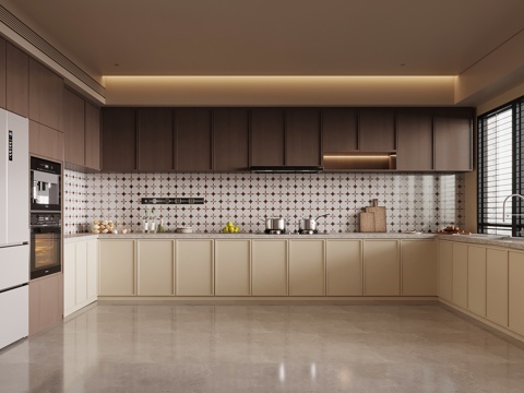 中古风厨房su模型