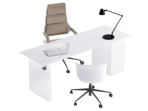 现代办公桌椅 员工工位su模型