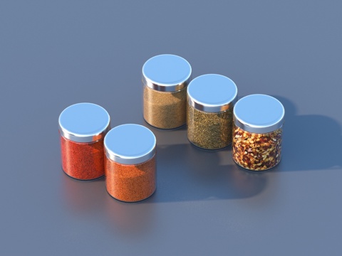  调料瓶 调料罐 厨房用品 玻璃瓶3d模型 