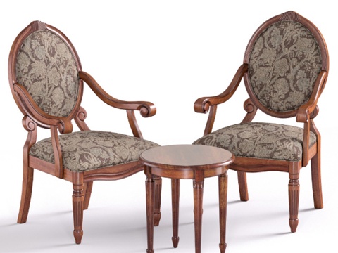 田园风餐椅 美式餐椅 复古餐椅su模型