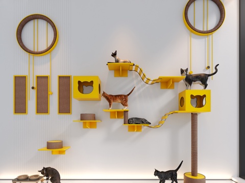 现代猫爬架su模型