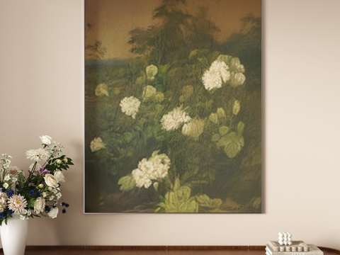 现代新中式挂画su模型