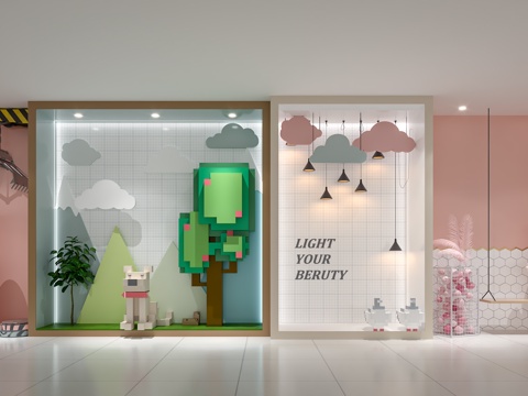 现代美陈 网红打卡 商场美陈 活动美陈 婚礼美陈 橱窗造型su模型