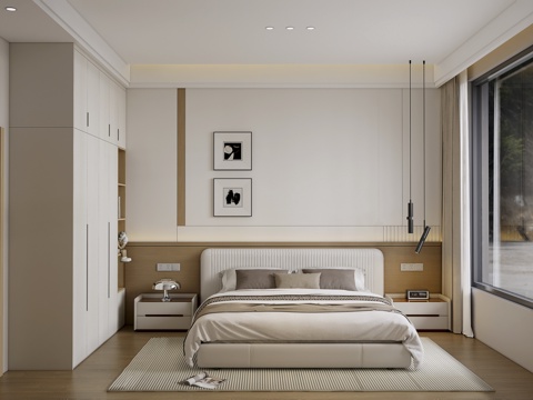 现代卧室su模型