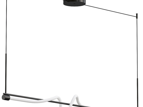  草书线性吊灯3d模型 