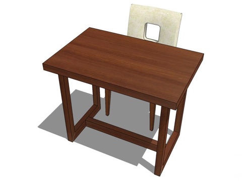 实木桌椅 桌椅 休闲桌椅 餐桌椅 新中式桌椅 家用桌椅su模型