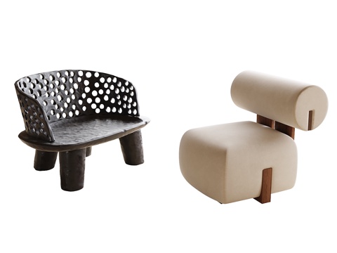 现代休闲椅 单椅 沙发凳su模型