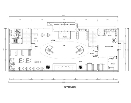 三层图书馆平面布置图cad施工图