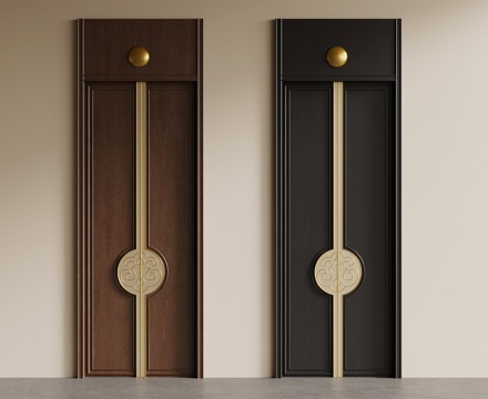 中古风双开门su模型