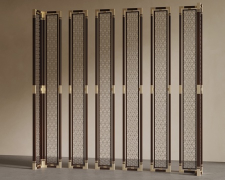 新中式隔断 花格su模型