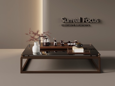  新中式茶几 实木茶几 方形茶几3d模型 