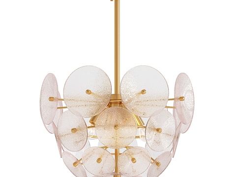  透明玻璃圆盘吊灯3d模型 