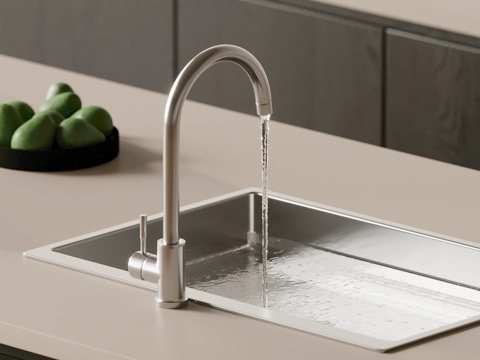 现代水槽 水池 洗菜池su模型