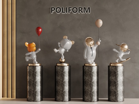 现代雕塑 摆件 潮玩su模型