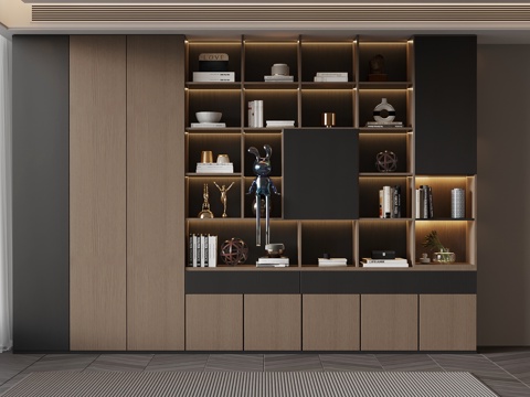 意式书柜 置物柜su模型