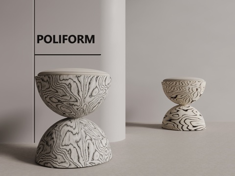 中古风沙发凳 换鞋凳su模型