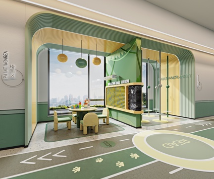 现代儿童娱乐区su模型