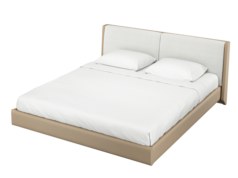  现代简约双人床 双人床 简约床 卧室床3d模型 