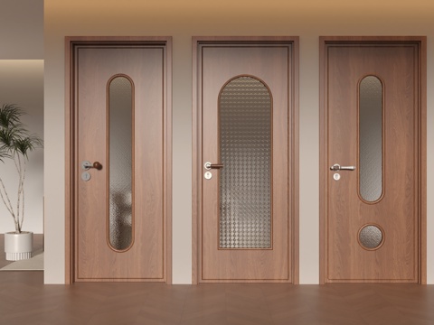 中古风单开门su模型