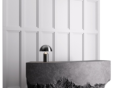 现代弧形前台 接待台su模型