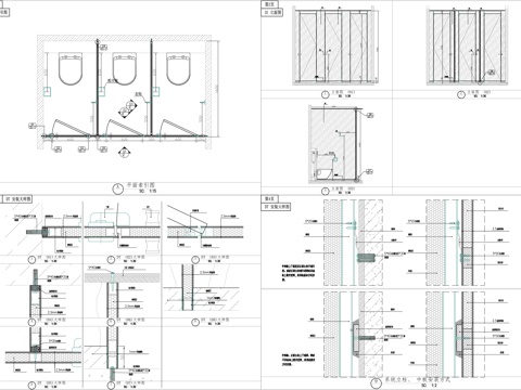 卫生间隔断大样图cad施工图