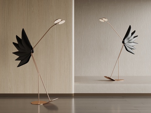 现代落地灯 创意落地灯su模型