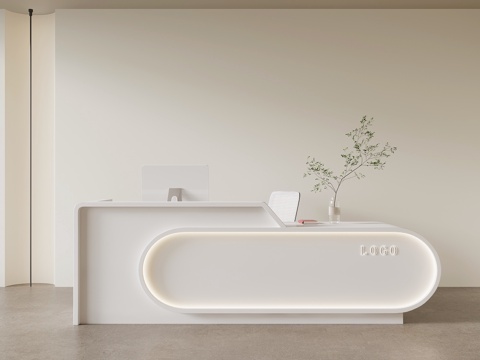  现代简约前台 接待台 服务台3d模型 