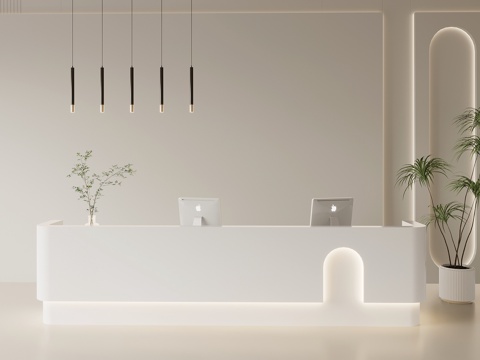  现代简约前台 接待台 服务台3d模型 