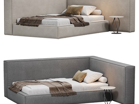  现代意式布艺沙发床3d模型 