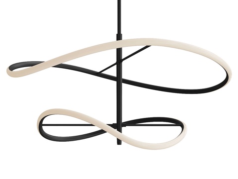  现代线性装饰吊灯3d模型 