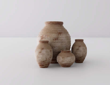 陶罐组合su模型