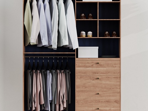  男士衣橱，衣服，裤子，衬衫3d模型 