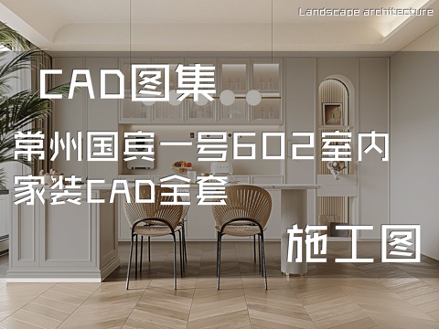 常州国宾一号602室内家装CAD施工图全套cad施工图