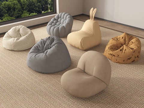 现代懒人沙发 儿童沙发 休闲沙发su模型