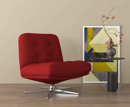 中古单人沙发 单人沙发休闲椅 布艺沙发su模型