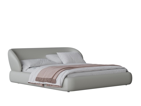  现代双人床3d模型 