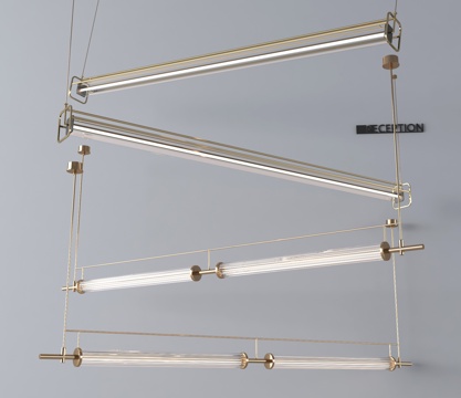 现代吊灯 金属吊灯 工业风吊灯 长条吊灯su模型