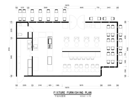咖啡厅平面布置图cad施工图