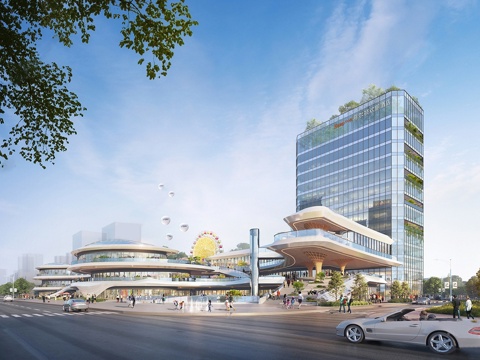 办公楼写字楼建筑 商住外观建筑 综合商业体su模型