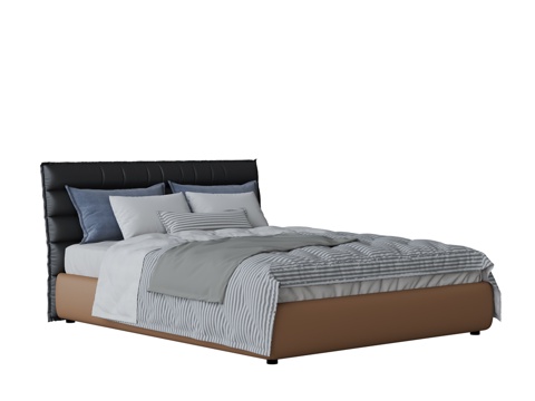  现代双人床3d模型 