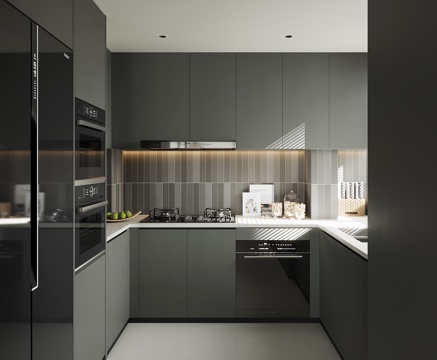 现代家居厨房su模型