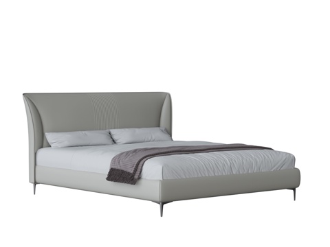  现代双人床3d模型 